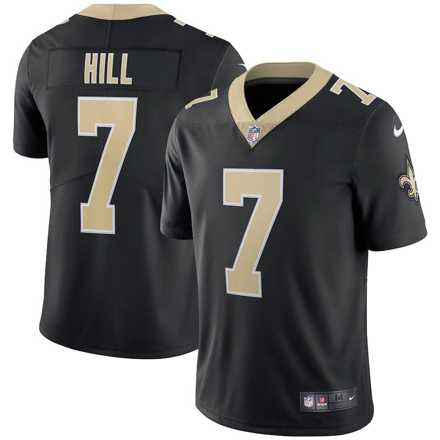 Men New Orleans Saints #7 Taysom Hill Nike Black Vapor Limited NFL Jersey